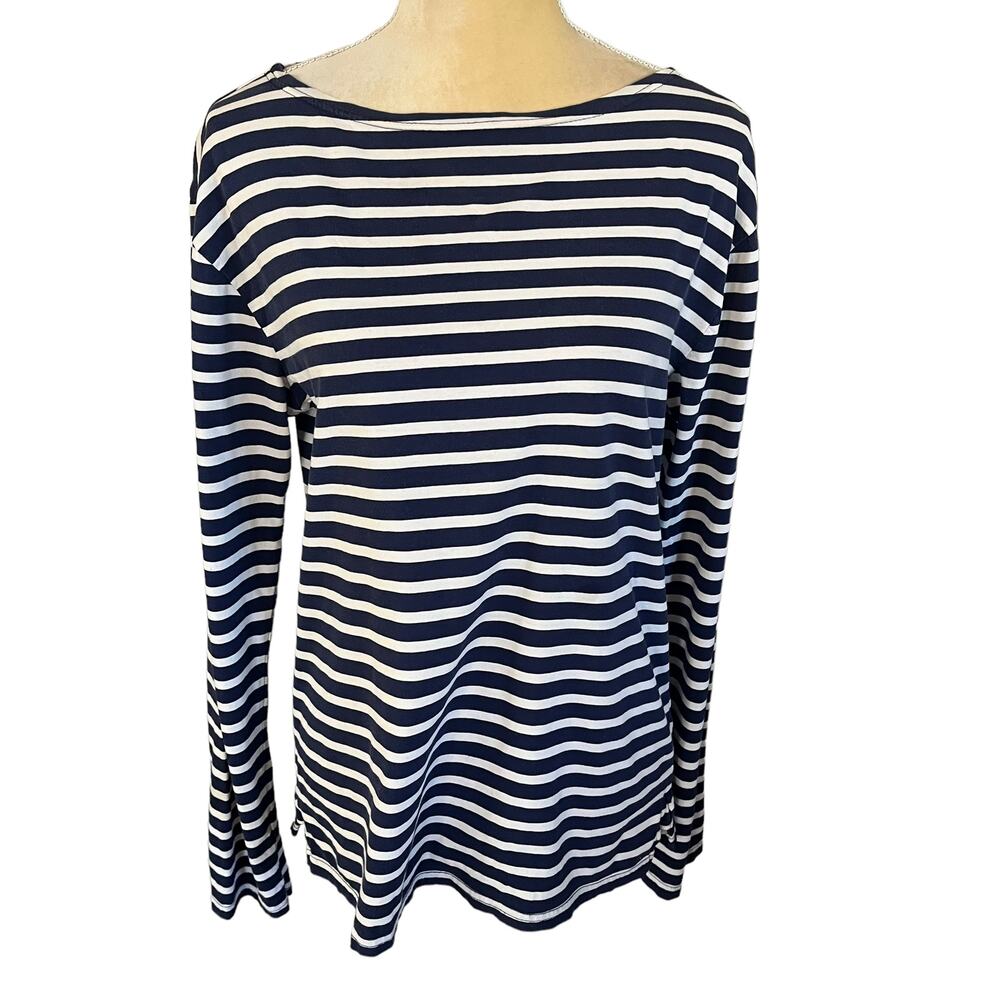 Denim & Supply Ralph Lauren Boat Neck Blue Stripe Top Medium
